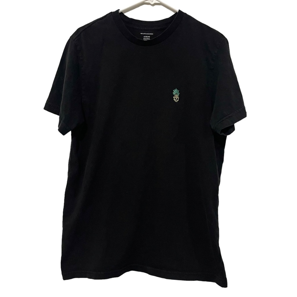 No Boundaries Shirt Men Large Black Cotton Skull Short Sleeve Crew Neck Tee